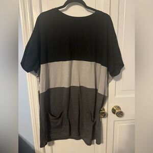Color Block Long Tunic Tee with Pockets! Comfy Casual Versatile. XL